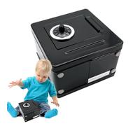 Banque pour enfant - Banque d'épargne ATM avec serrure sécurisée | Boîte de rangement en métal ignifuge pour pièces et billets, coffre-fort miniature pour maison, extérieur, cadeaux éducatifs, appren