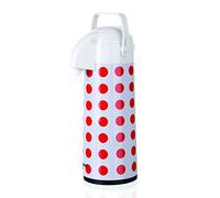 Banquet Culinaria Bouteille Isotherme avec Une Pompe, Acier Inoxydable, Blanc/Rouge, 14 x 14 x 39 cm