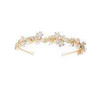 Banquet de mariage Vintage cristal fleur bandeau Studio Portrait bijoux cheveux accessoires mariage nuptiale (or/argent)-Gold