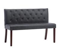 Banquette 120 cm Faux daim Gris | Dossier à motif de boutons, pieds en caoutchouc, faciles à assembler, pour salon et couloir