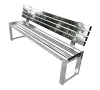 Banquette 2 Places avec Dossier Résistants aux Intempéries Banc de Jardin Exterieur en Acier Inoxydable pour Zones Résidentielles, Écoles, Parcs, Places Publiques(150x40x85cm/59.1x15.8x33.5in)