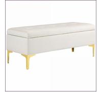 Banquette à Rangement - HOMCOM - Similicuir, Garniture Épaisse, Métal, Multi-Usage - Beige