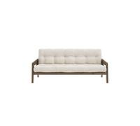 Banquette ajustable GRAB en pin massif foncé avec matelas futon naturel 130x190