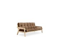 Banquette ajustable GRAB en pin massif naturel avec matelas futon marron 130x190 - GRAB