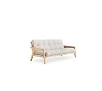Banquette ajustable GRAB en pin massif naturel avec matelas futon naturel 130x190 - GRAB
