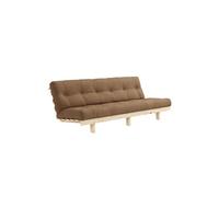 Banquette ajustable LEAN en pin massif naturel avec matelas futon mocca 130x190