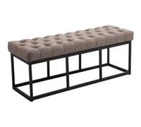 CLP Banc Design Amun en Tissu I Banquette avec Piètement en Métal Noir Mat I Style Chersterfield I Banc De Couloir Différentes Longueurs, Couleur:Taupe, Taille:120 cm