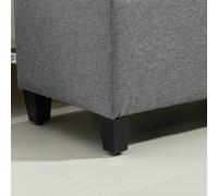 Banquette avec rangement HOMCOM en polyester leiné coffre 100x40x44cm gris clair multifonctionnel pour votre intérieur