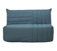 Banquette BZ 2 places BECCI - Tissu bleu de prusse - Matelas Bultex - L142 x P101 x H95cm - Fabrication française