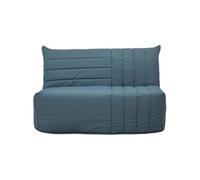 Banquette BZ 2 places BECCI Tissu de prusse Matelas Bulte L142 P101 H95cm Fabri
