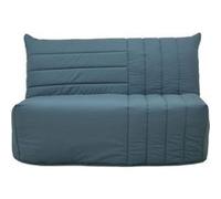 Banquette BZ 2 places BECCI Tissu de prusse Matelas Bulte L142 P101 H95cm Fabri