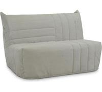 Banquette BZ 2 places BECCI - Velours côtelé Beige - Matelas Bultex - Fabrication française