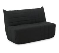 Banquette BZ - 2 places - Tissu Anthracite - 143 x 106 x 92 cm - Matelas BULTEX - BECCI