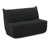 Banquette BZ - 2 places - Tissu Anthracite - 143 x 106 x 92 cm - Matelas BULTEX - BECCI