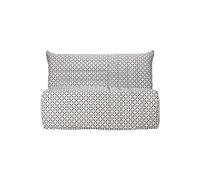 Banquette BZ BECCI 3 places - L 142 x P 101 cm - Tissu noir et blanc