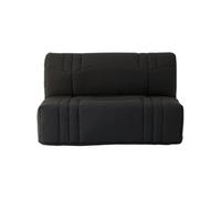Banquette BZ Dream 2 places noir coton 140x190 cm matelas 9 cm