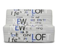 Banquette BZ - Tissu Imprimé gris - L143 x P97 x H89cm - JOE