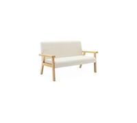 Banquette canapé enfant en bois et tissu bouclette Isak L 84 x P 435 x H 50cm Blanc