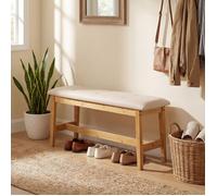 Banquette Capitonnée, COSTWAY - Banc Bout de lit Classique Chic Mousse Élastique - bois, pour Chambre à Coucher, Entrée, Salon