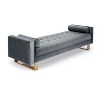 Banquette Capitonnée Velours "Qena" 160cm Argent