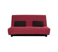 Banquette convertible Clic Clac ESTEBAN - RELAXIMA - Couchage 130 x 190, rangement intégré, cape framboise