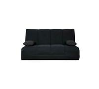 Banquette Clic-Clac 130 VIRGINIA coton noir - matelas latex Dunlopillo