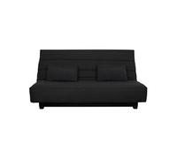 Banquette Clic clac 2 places REVEUR - Tissu noir - Matelas DUNLOPILLO - Couchage 188x128 cm