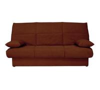 Banquette clic-clac - 3 places - Avec coussins - Tissu Terracotta -190 x 90 x 92 cm - CLEM