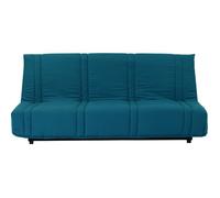 Banquette clic clac 3 places - Bleu canard - 100% coton - L 193 x P 92 cm - LENA