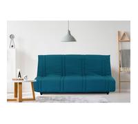 Banquette clic clac 3 places - Bleu canard - 100% coton - L 193 x P 92 cm - LENA