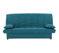 Banquette clic clac 3 places - Tissu 100% coton Bleu canard - Style Contemporain - L 190 x P92 cm - MILA