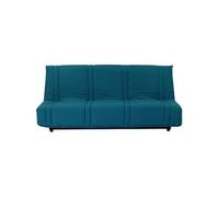 Banquette clic clac 3 places canard 100% coton L 193 P 92 cm LENA Bleu