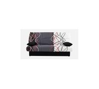 Banquette clic-clac - 3 places - Coton Onde Rouge / Noir - 190 x 92 x 96 cm - DREAM