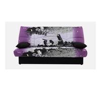 Banquette clic-clac - 3 places ¿ Coton Parcours Mauve¿ 190 x 92 x 96 cm ¿ DREAM