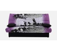 Banquette clic-clac - 3 places Coton Parcours Mauve 190 x 92 x 96 cm DREAM