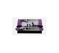 Banquette clic-clac - 3 places - Coton Parcours Mauve- 190 x 92 x 96 cm - DREAM