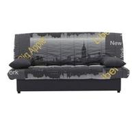 Banquette clic clac 3 places Motif New York Style Contemporain L 190 P92 cm MILA J Jaune G