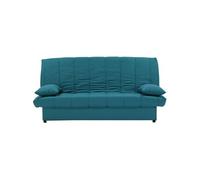 Banquette clic clac 3 places - Tissu 100% coton Bleu canard - Style Contemporain - L 190 x P92 cm - MILA