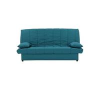 Banquette clic clac 3 places - Tissu 100% coton Bleu canard - Style Contemporain - L 190 x P92 cm - MILA