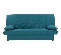 Banquette clic clac 3 places - Tissu 100% coton Bleu canard - Style Contemporain - L 190 x P92 cm - MILA