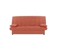 Banquette clic clac 3 places - Tissu 100% coton Terracotta - Style Contemporain - L 190 x P92 cm - MILA