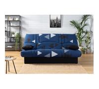 Banquette clic clac 3 places - tissu Bikini bleu - Style contemporain - L 190 x P 92 cm - DREAM