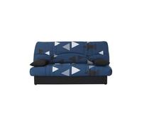 Banquette clic clac 3 places - tissu Bikini bleu - Style contemporain - L 190 x P 92 cm