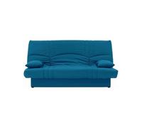 Banquette clic clac 3 places - Tissu bleu canard - 190 x 92 cm