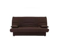 Banquette clic clac 3 places Tissu chocolat Style Contemporain L 190 P 92 cm DREAM