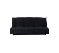 Banquette clic clac 3 places - tissu Noir - 193 x 92 cm - LENA