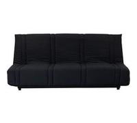 Banquette clic clac 3 places - tissu Noir - 193 x 92 cm - LENA gris G