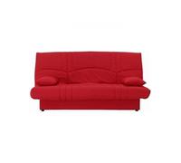 Banquette clic clac 3 places Tissu Style Contemporain L 190 P 92 cm DREAM Rouge