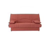 Banquette clic clac 3 places tissu Terracotta Style contemporain L 190 P 92 cm DREAM