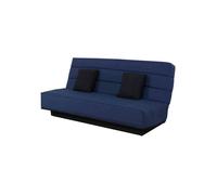 Banquette clic-clac unie avec housse bleu marine + 2 coussins - CC10003 - Bleu marine - Fabriqué en France - Dunlopillo